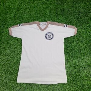 Vintage US Navy Academy Shirt Women XS/S 16x25 White 80s USA
